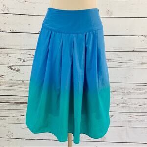 Pleated skirt blue green gradient a-line
